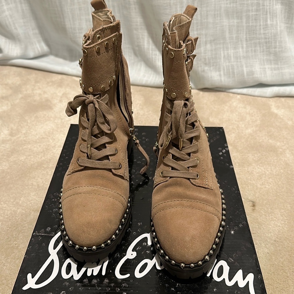 Sam Edelman Jennifer suede studded moto boot 7